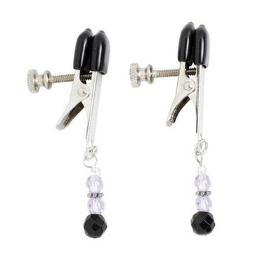 Spartacus Adjustable Broad Tip Beaded Nipple Clamps - Purple - Club X