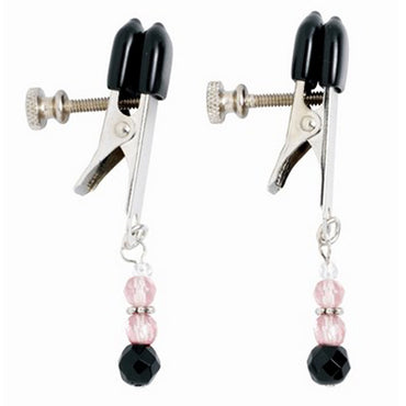 Spartacus Adjustable Broad Tip Beaded Nipple Clamps - Pink - Club X