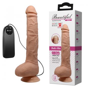 Beautiful Encounter Dick Vibrating 11'' Straight with Suction Base Dildo - Club X