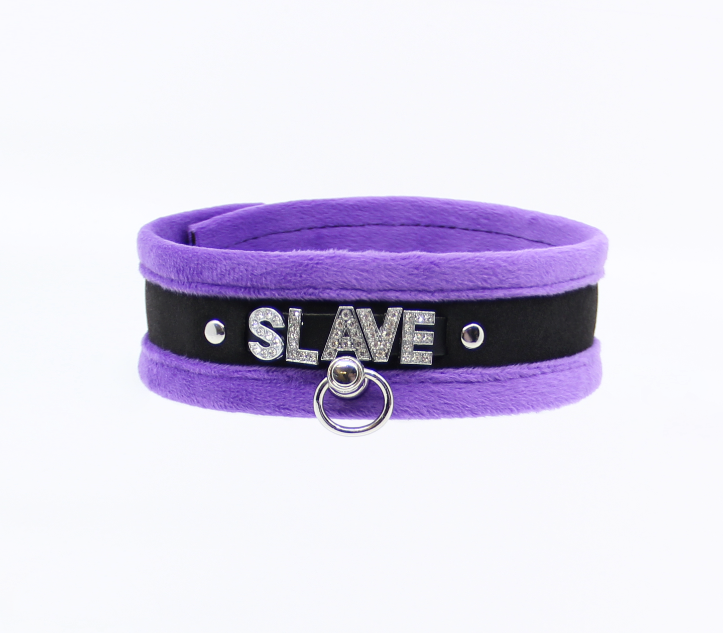 Col016B DiamantÃ© Word Collar Slave Purple - Club X