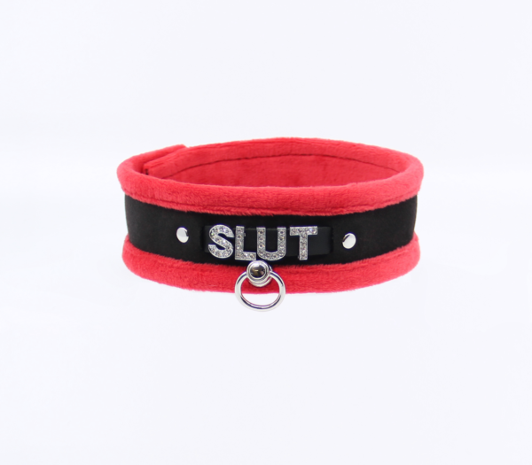 Col016C DiamantÃ© Word Collar Slut Red - Club X