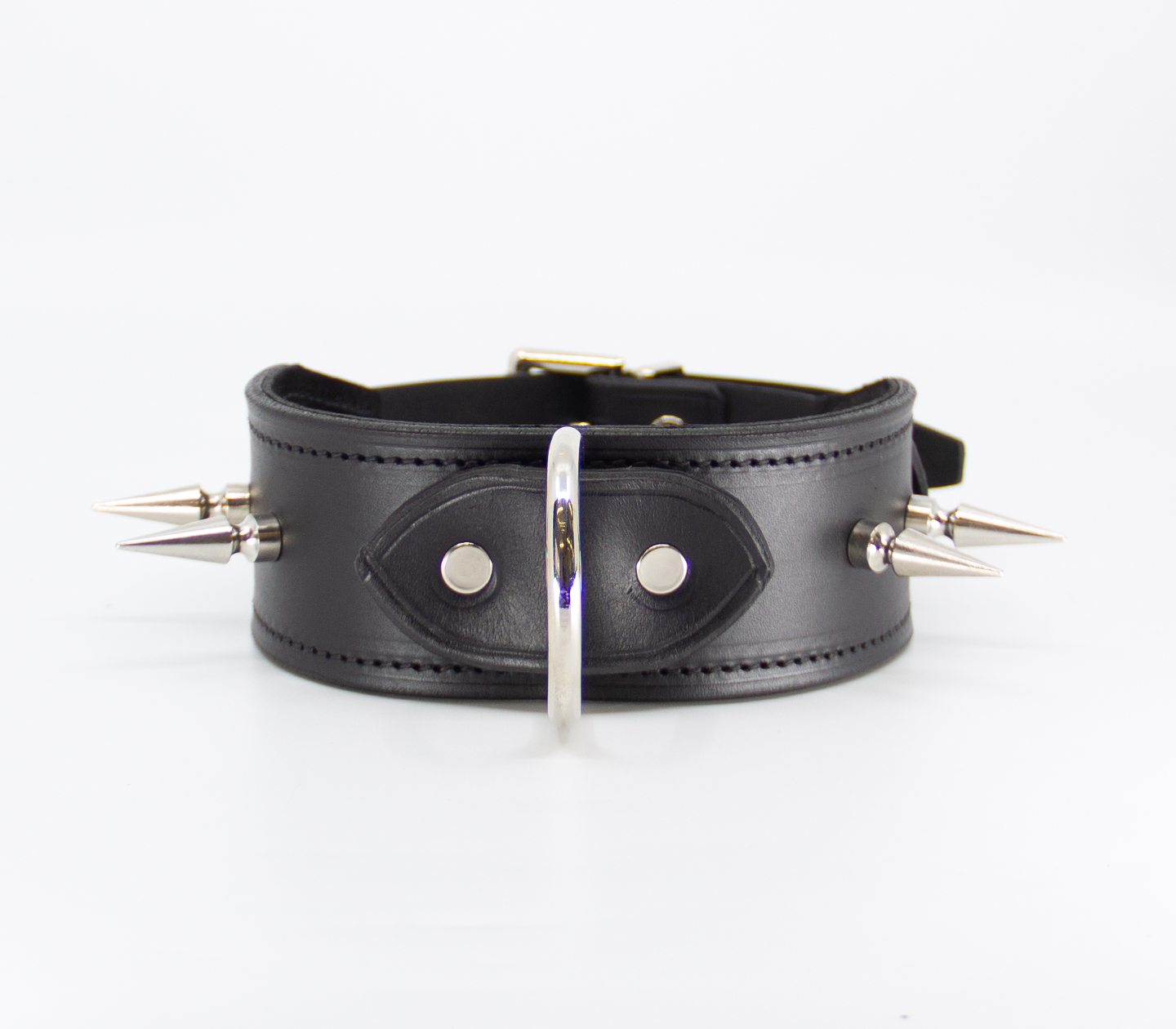 COL005 Spiked Leather Collar  - Club X