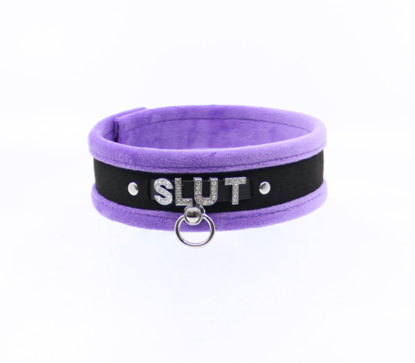 Col016C DiamantÃ© Word Collar Slut Purple - Club X