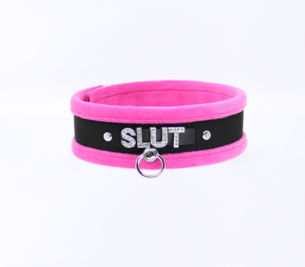 Col016C DiamantÃ© Word Collar Slut Pink - Club X