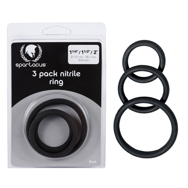 Spartacus Nitrile C Ring Set Cockrings Black - Club X