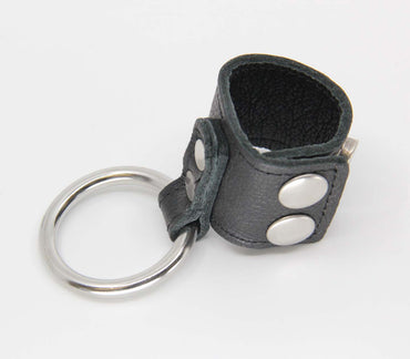 Rin005 Cock Ring W/ Leather Adjustable Quick Release Ball Stretcher  - Club X