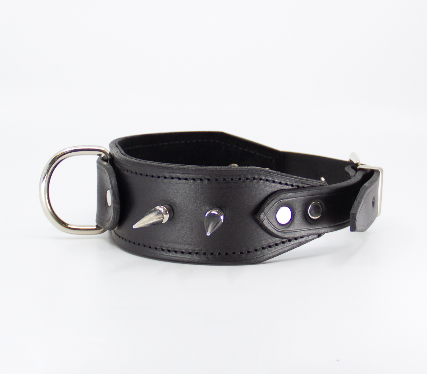 COL005 Spiked Leather Collar  - Club X