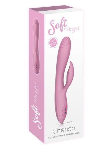 Soft by Playful Cherish - Rechargeable Rabbit Vibrator Pink  - Club X