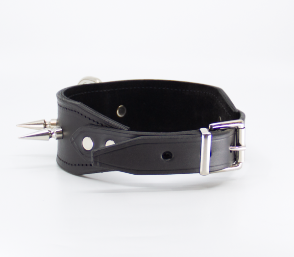 COL005 Spiked Leather Collar  - Club X