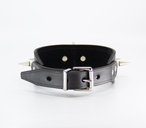 COL005 Spiked Leather Collar  - Club X