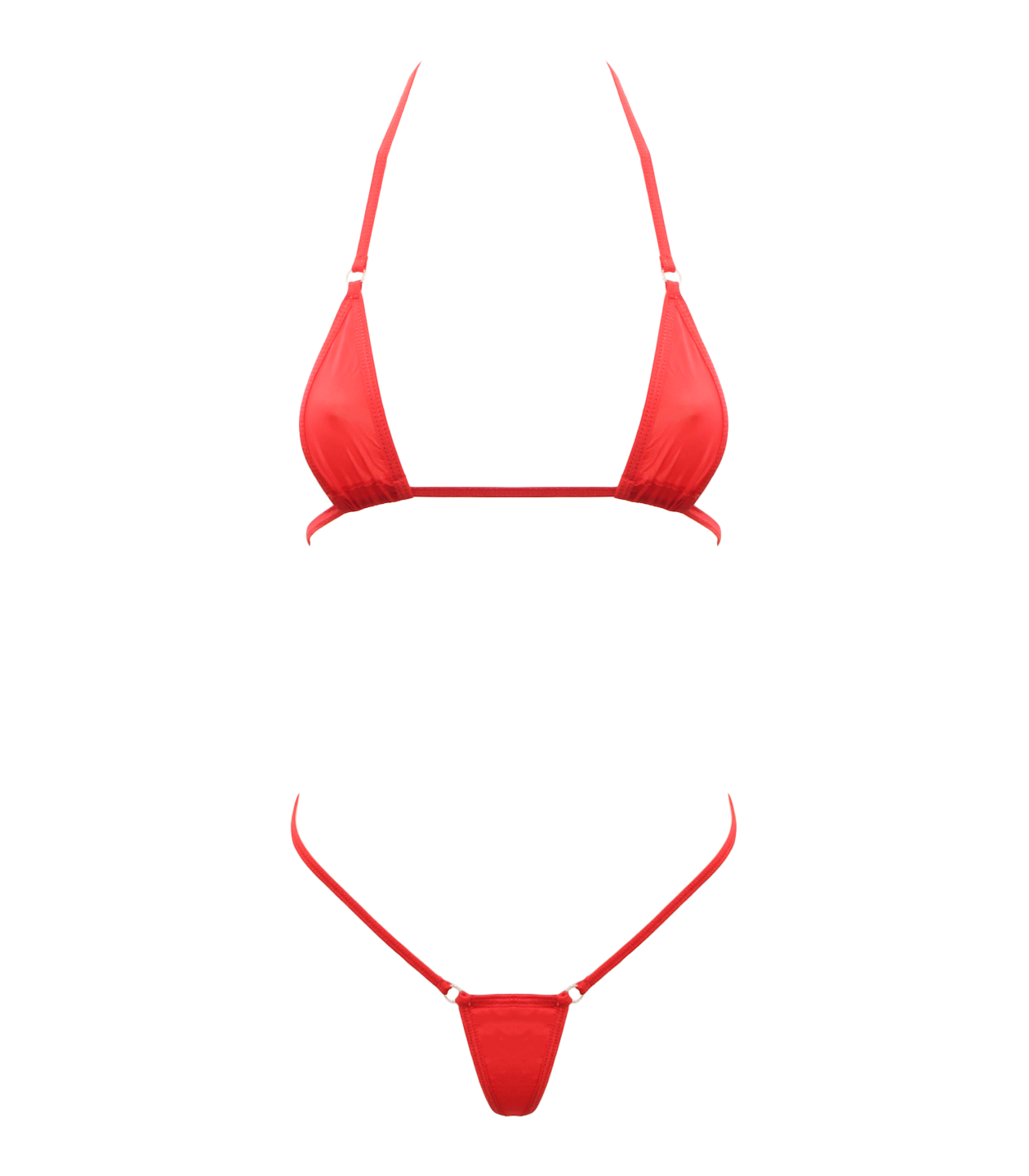 BIK002 Spandex Fabric Micro Bikini - Red  - Club X