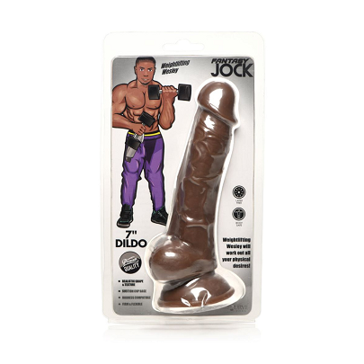 Fantasy JOCK Weightlifting Wesley 7" Dark Dildo with Balls - Club X