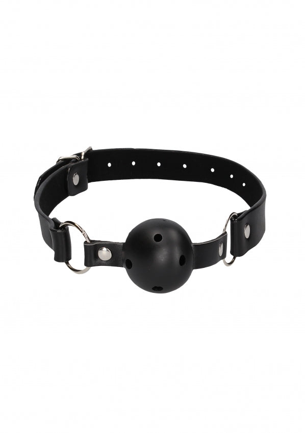 Ouch Black & White Breathable Ball Gag with Nipple Clamps - Club X