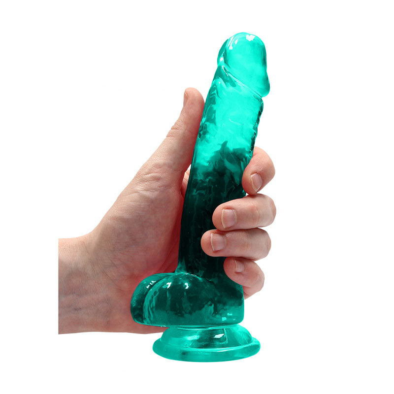 Realrock Crystal Clear 7" Turquoise Dong - Club X