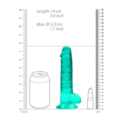 Realrock Crystal Clear 7" Turquoise Dong - Club X