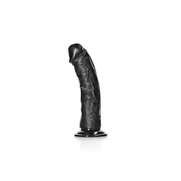 REALROCK Realistic Regular Curved 6'' with Suction Cup Black Dildo - Club X