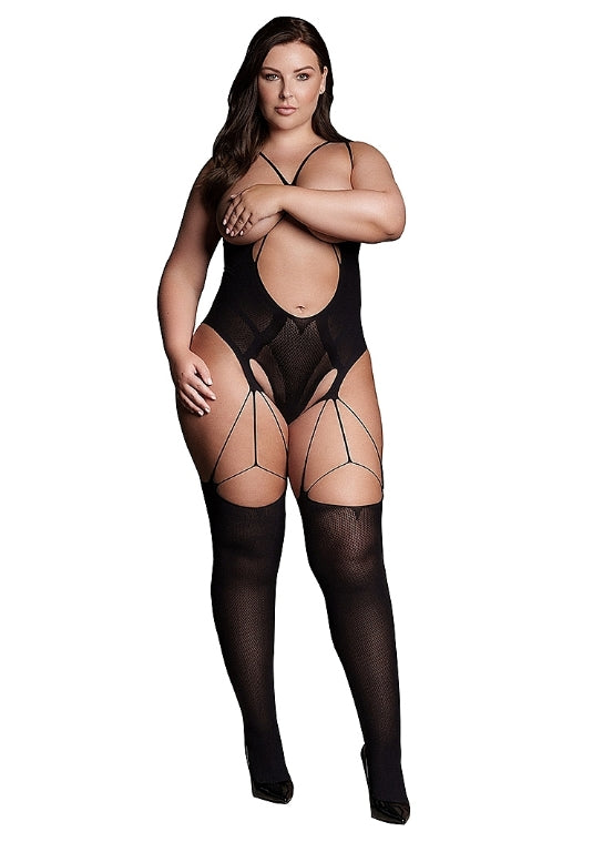 Le' Desir Shade Elara Bodystocking with Open Cups - Club X