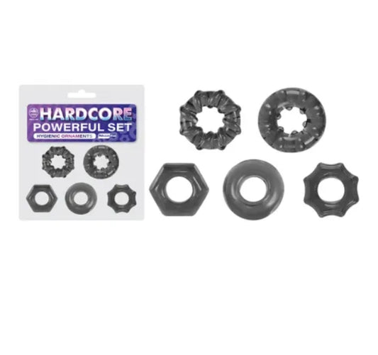 Hardcore Powerful Cock Ring set of 5