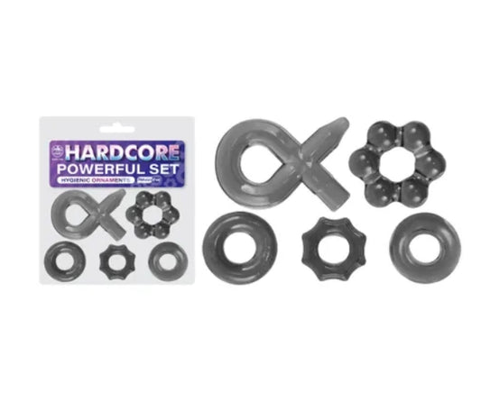 Hardcore Powerful Cock Ring set of 5