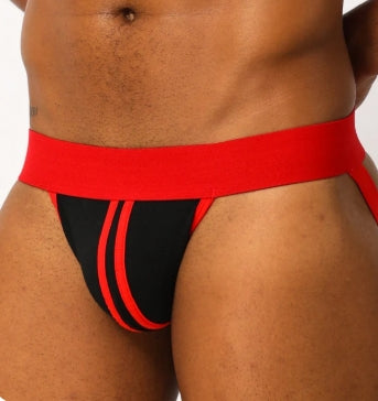 Club Jox Two Stripes Or Racing Stripes Red Jockstrap - Club X