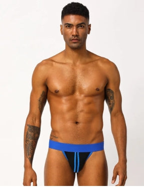 Club Jox Two Stripes Or Racing Stripes Blue Jockstrap - Club X