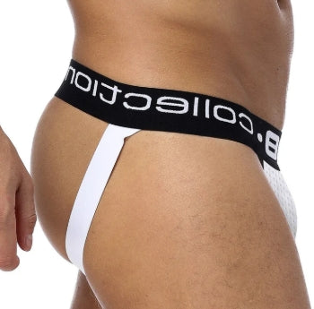 Club Jox 85 Collection Perforated Pouch White L Jockstrap - Club X