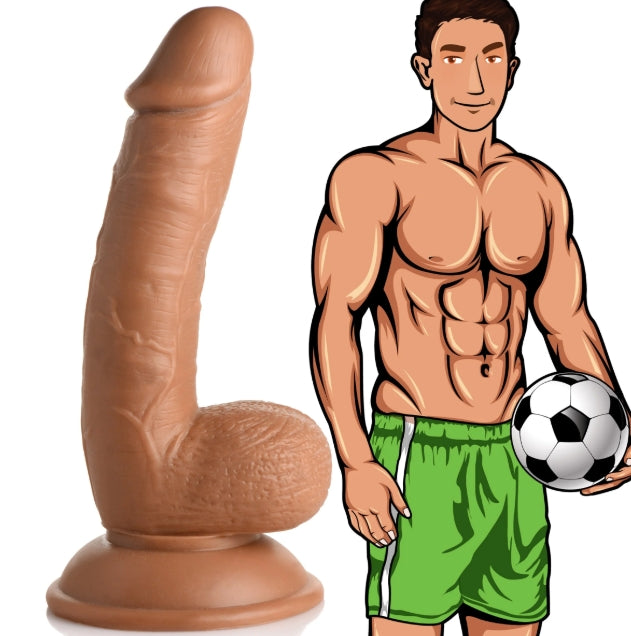 Fantasy JOCK Soccer Sam 7" Dark Dildo with Balls - Club X