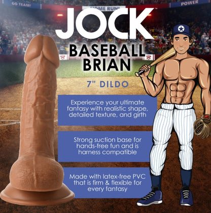 Fantasy JOCK Baseball Brian 7" Medium Dildo with Balls - Club X