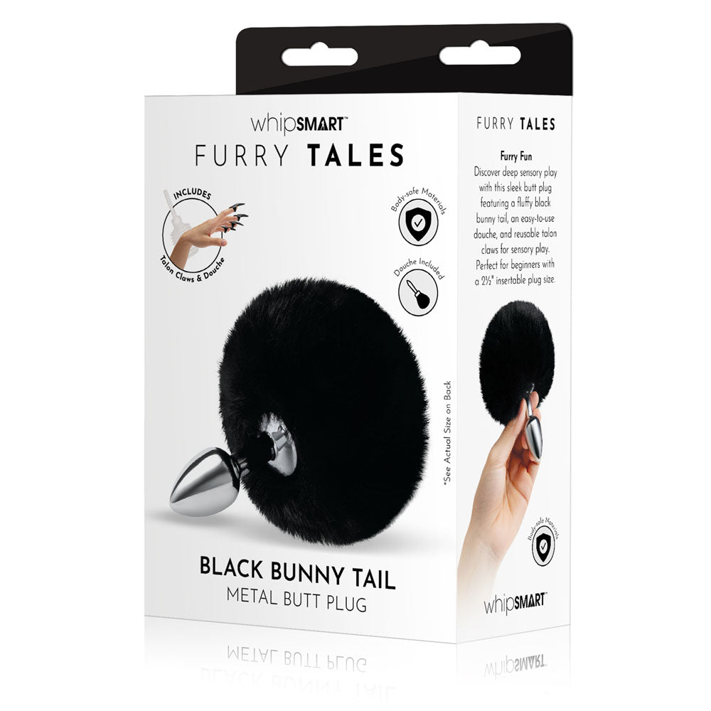 WhipSmart Furry Tales Black Bunny Tail - Club X