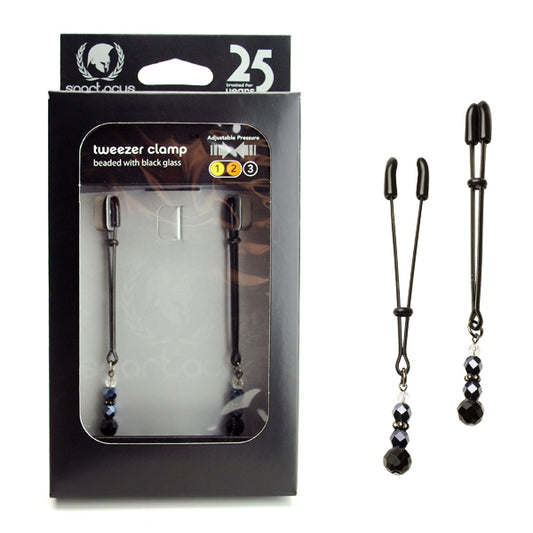 Spartacus Tweezer Clamp with Black Glass - Club X