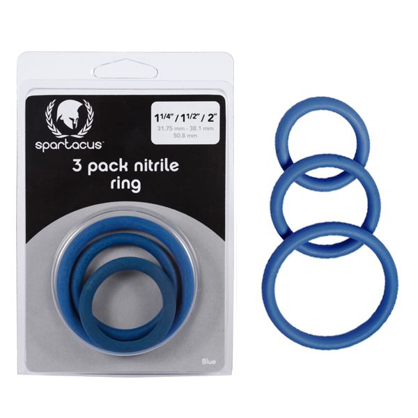 Spartacus 3 Pack Nitrile Ring Set Blue - Club X