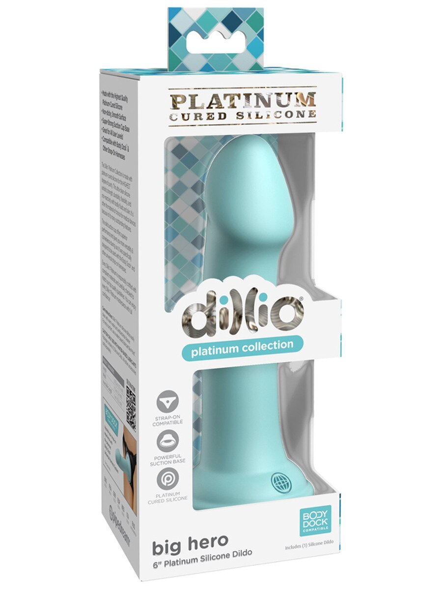 Dillio Platinum Big Hero 6in Teal Dildo - Club X