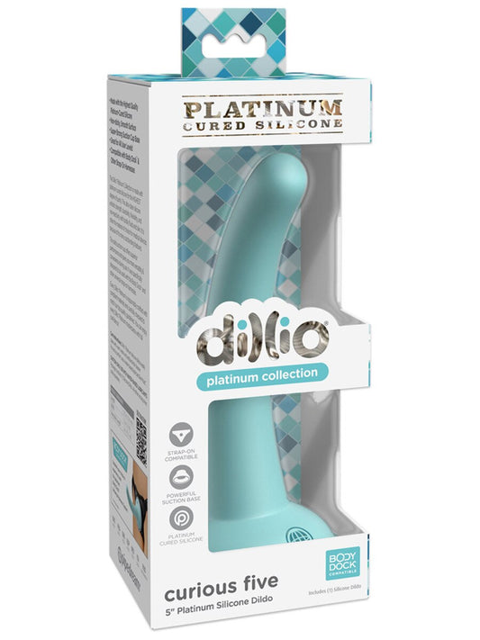 Dillio Platinum Curious Five 5in Teal Dildo - Club X