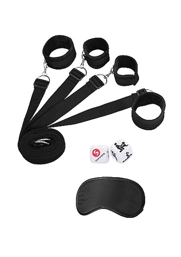 Ouch Black & White Bed Bindings Restraint System - Club X