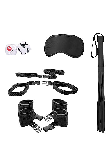 Ouch Black & White Bed Post Bindings Restraint Kit - Club X