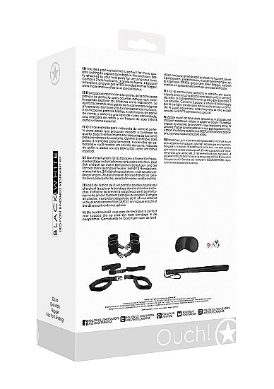 Ouch Black & White Bed Post Bindings Restraint Kit - Club X