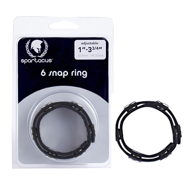 Spartacus 6 Snap Leather Cockring - Club X