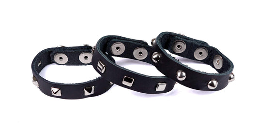 Spartacus Studded Leather Cockring with Square Studs - Club X