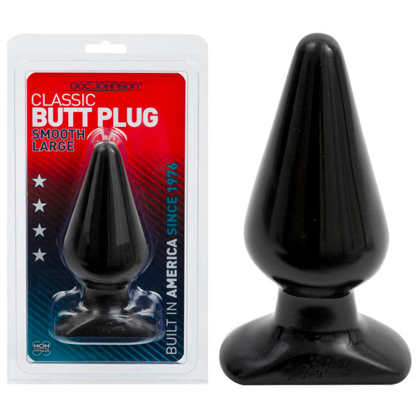 Classic Butt Plug Black 15.3 cm (6'') Large Smooth  - Club X