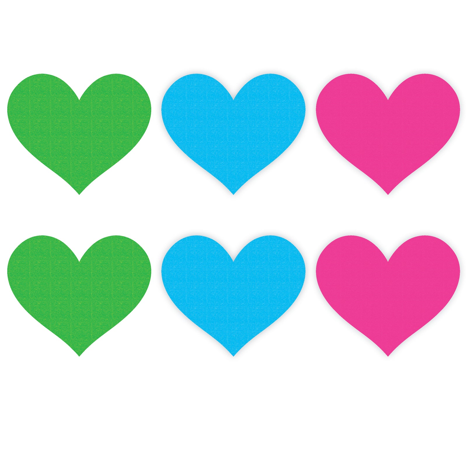 Neon Heart Pasties 3 Pk Green/Blue/Pink  - Club X