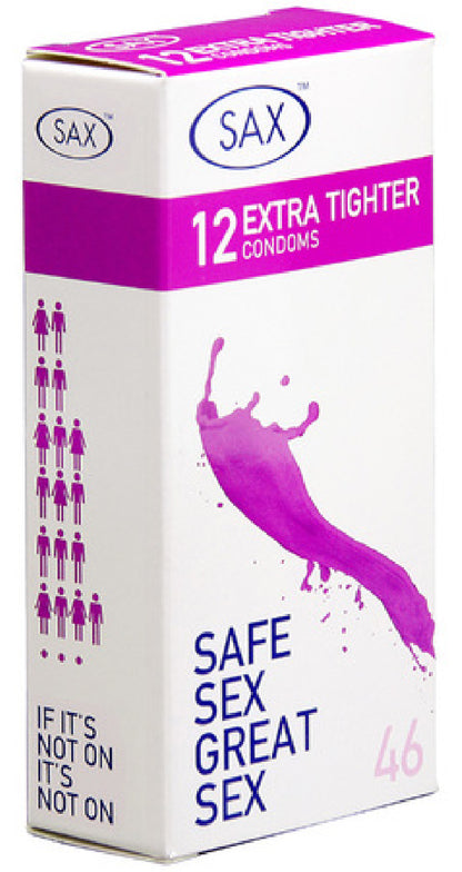 Sax Extra Tighter Fit 12's latex Condoms  - Club X