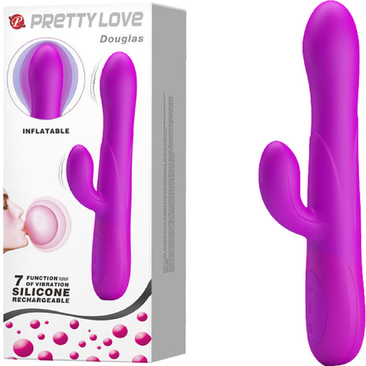 Pretty Love Rechargeable Douglas Inflating Rabbit Vibrator (Purple) Default Title - Club X