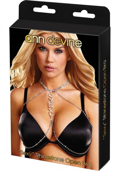 ann devine "Sexy" Rhinestone Open Bra  - Club X