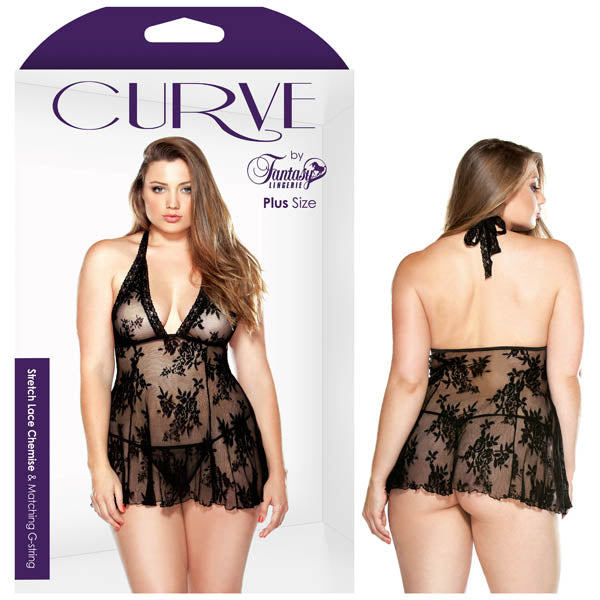 Curve Claudia Stretch Lace Chemise and Matching G-string  - Club X