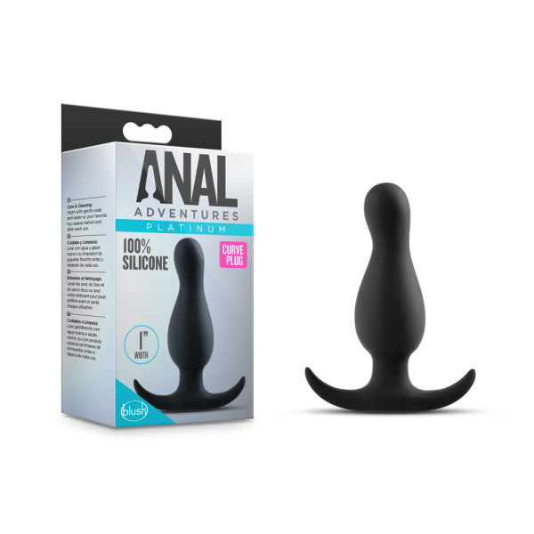 Anal Adventures Platinum Curve Plug  - Club X