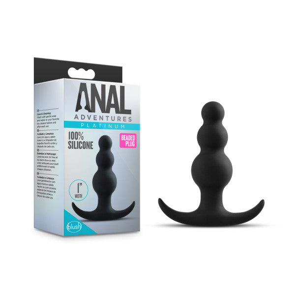 Anal Adventures Platinum Beaded Plug  - Club X