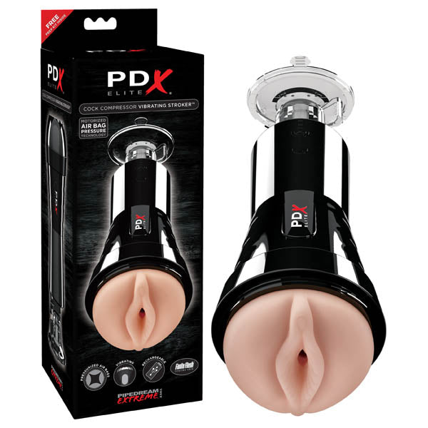 PDX Elite Cock Compressor Vibrating Stroker  - Club X